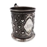 Victorian silver christening mug