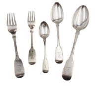 Victorian silver Fiddle pattern cutlery