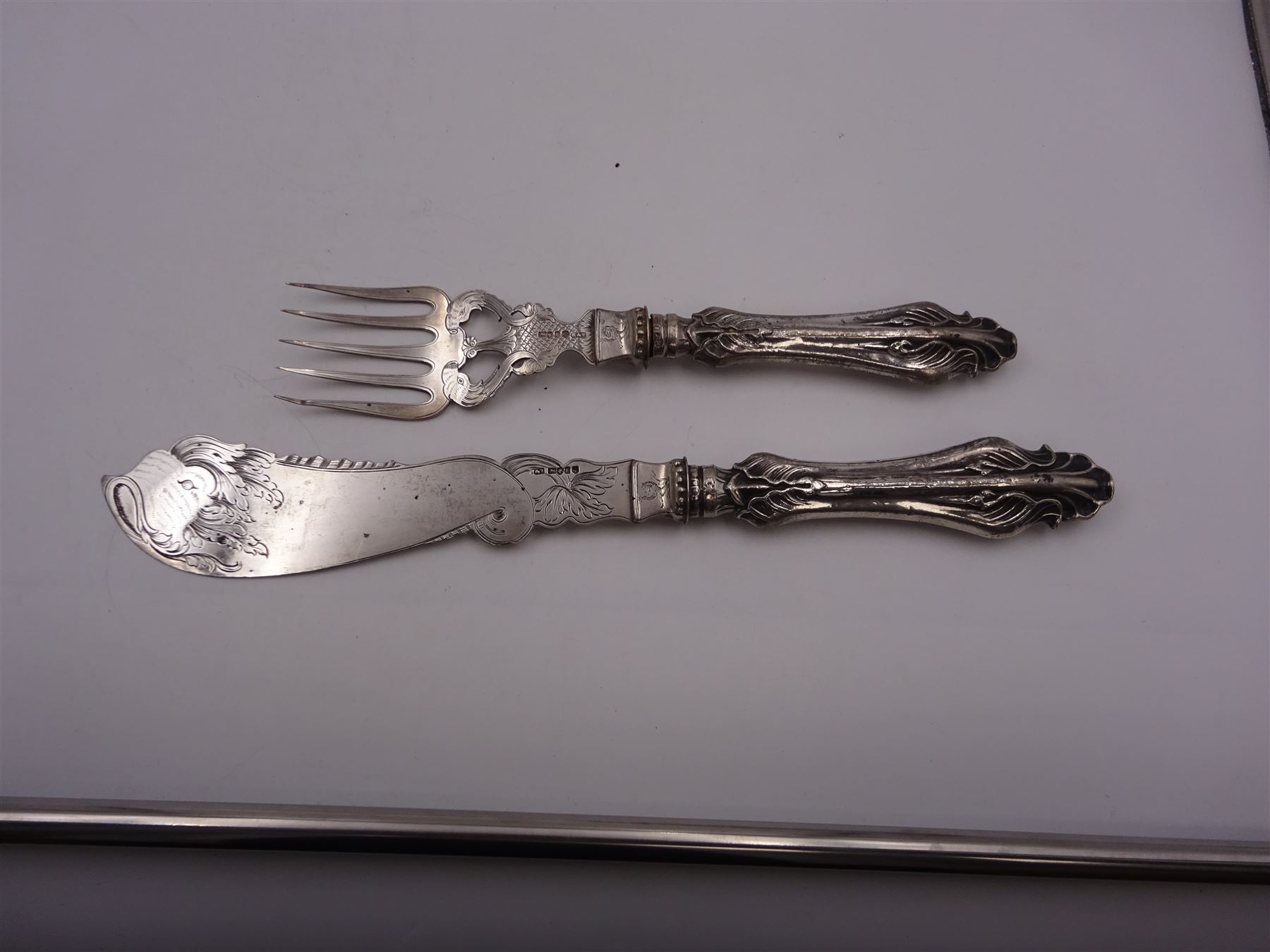 Pair of Victorian silver fish servers - Image 5 of 13