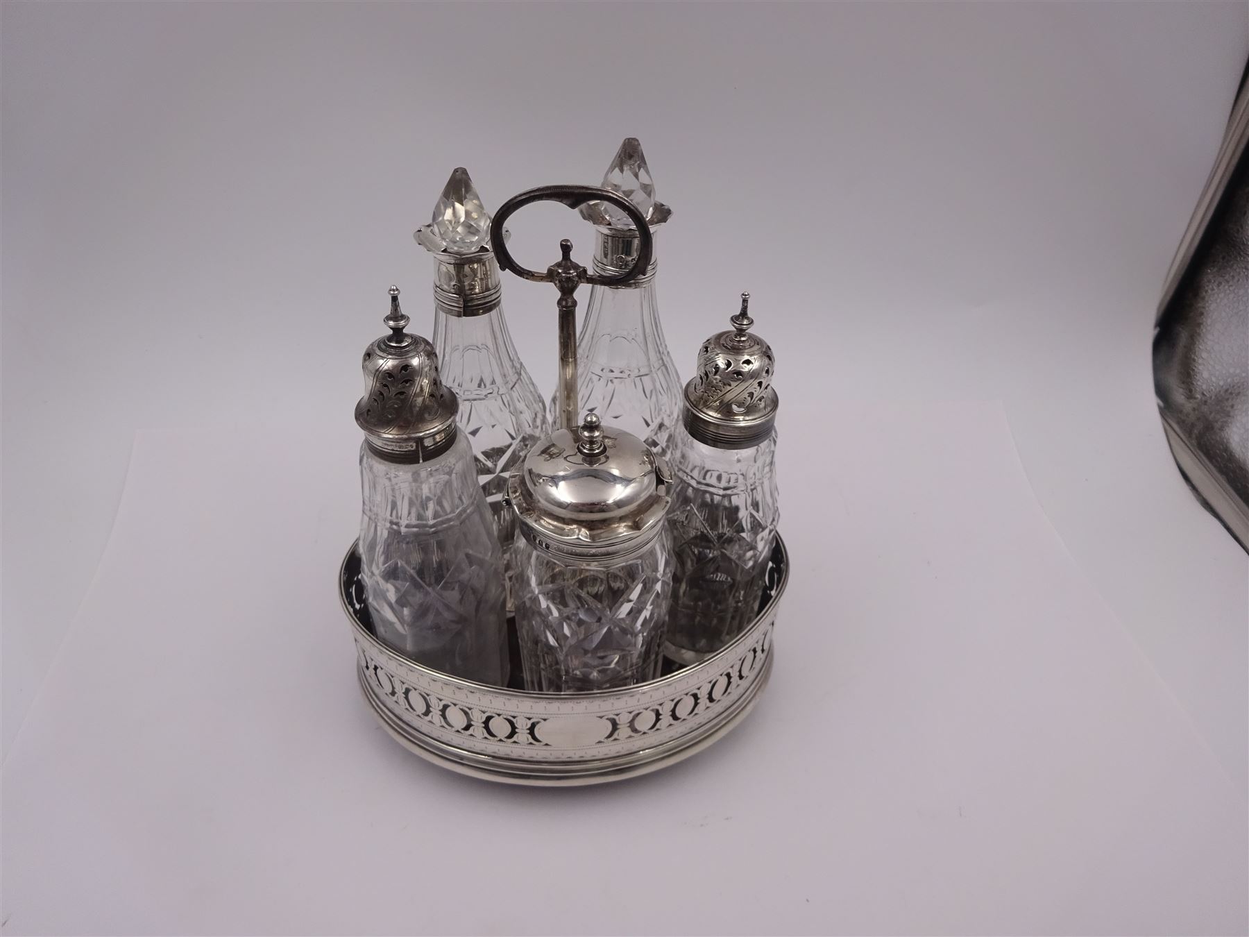 Late 18th century silver cruet stand - Image 6 of 27