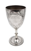 Victorian silver trophy goblet