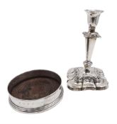 Late Victorian silver mounted candlestick