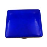 1930s silver and blue guilloche enamel cigarette case