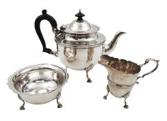 1920s three piece silver tea service