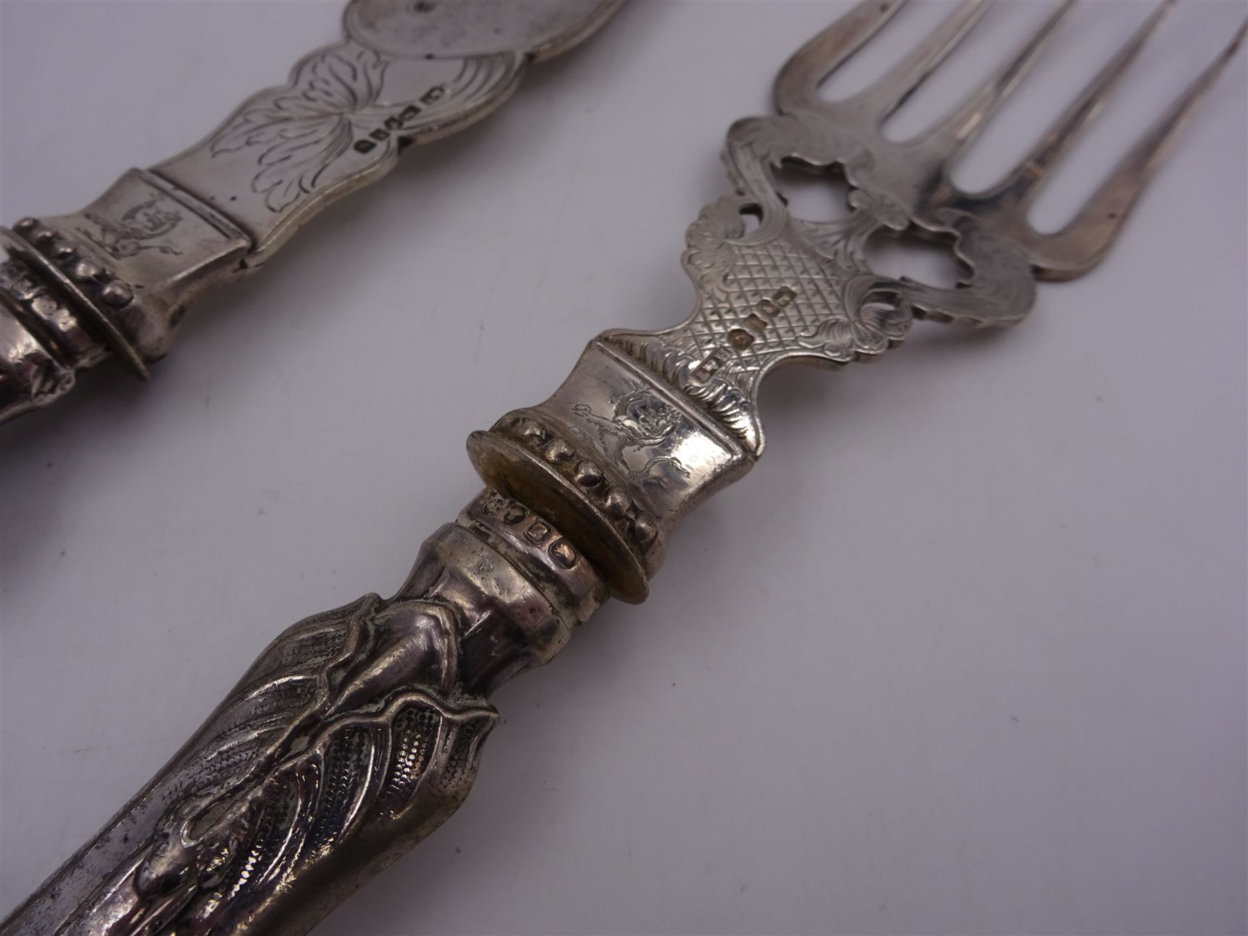 Pair of Victorian silver fish servers - Image 2 of 13