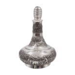 20th century Indian silver mounted decanter