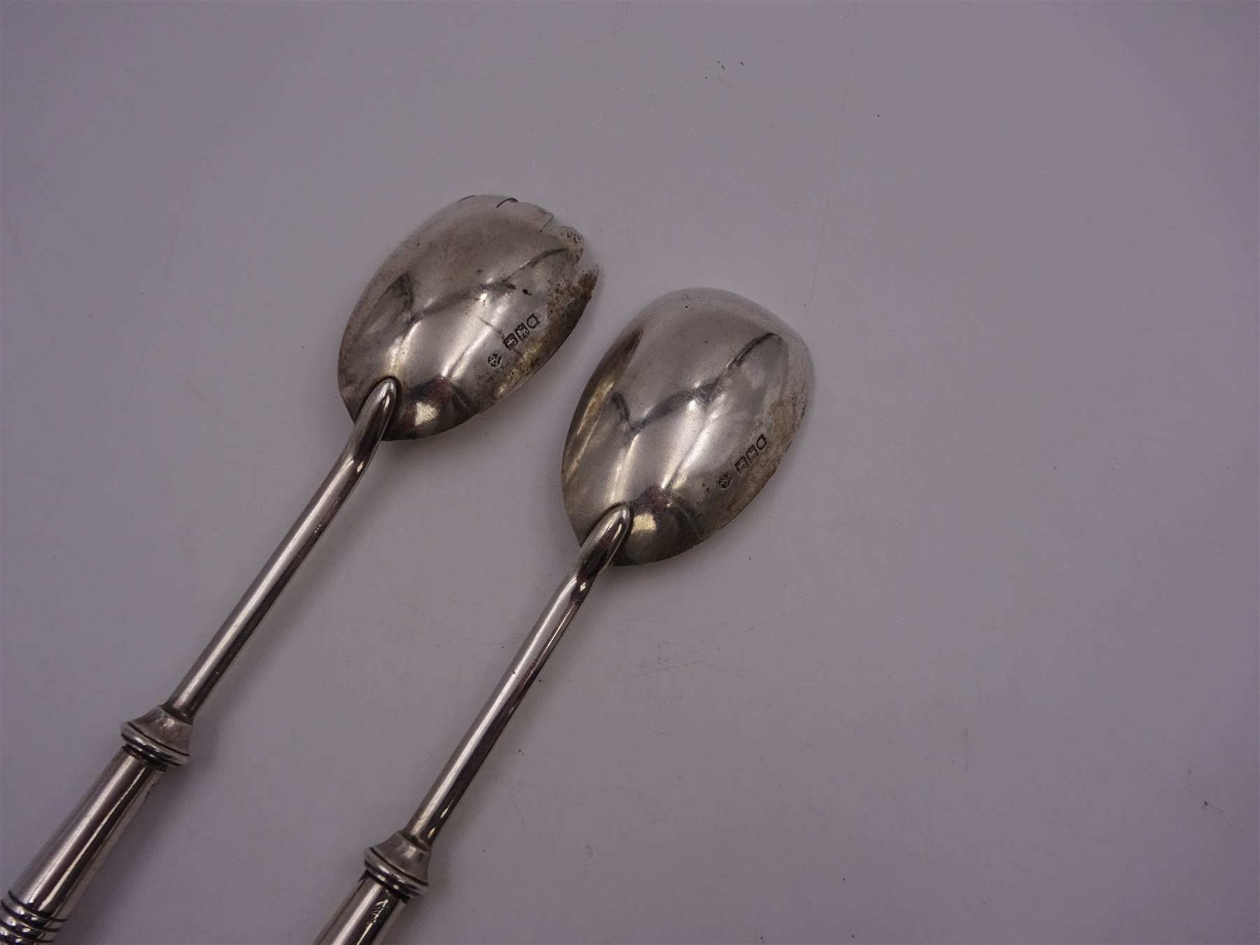 Pair of Arts & Crafts silver salad servers - Image 4 of 5