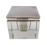 1930s silver mounted glass inkwell