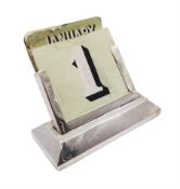 Early 20th century silver mounted perpetual calendar