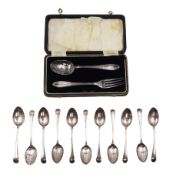 Set of eleven 1930s silver teaspoons