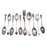 Group of Georgian and later silver flatware