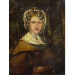 English School (19th Century): Portrait of a Girl holding a Posy