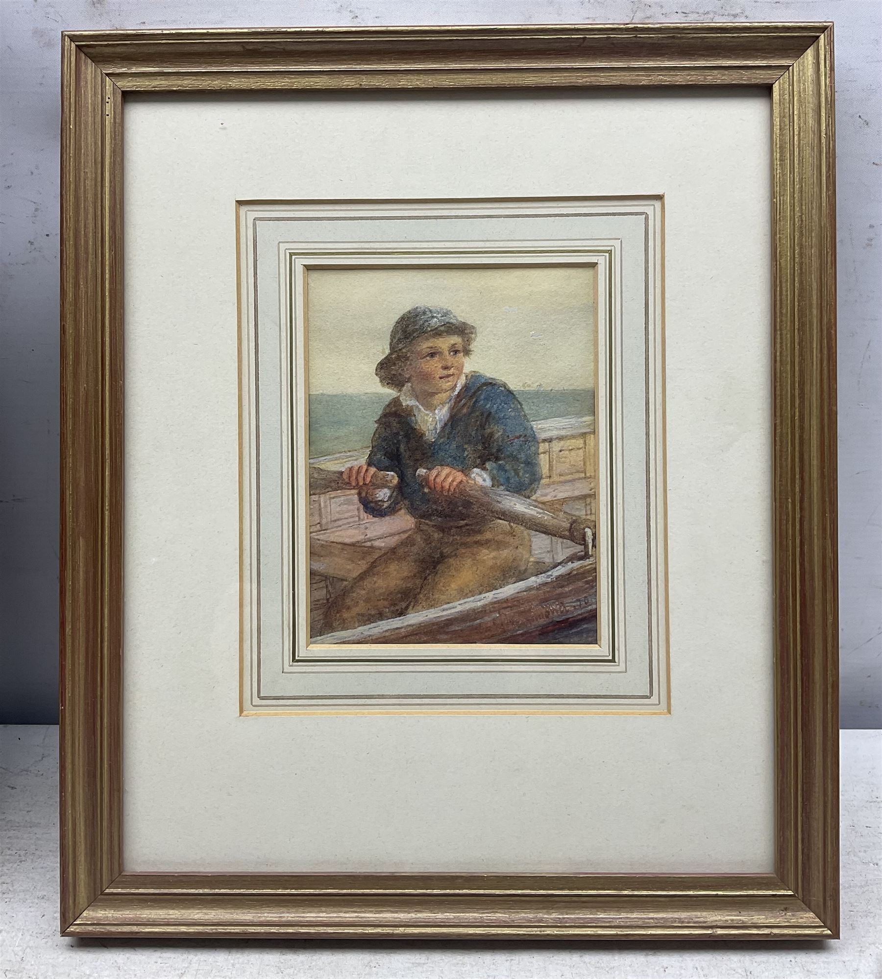 James Drummond (British 1816-1877): 'Young Boy in Rowing Boat' - Image 2 of 4