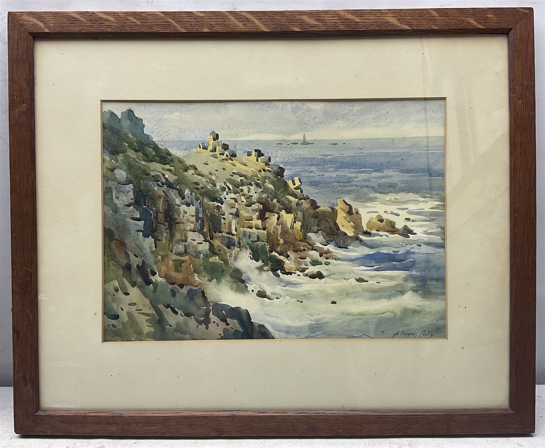 H Edmunds Crute (British 1888-1975): Coastal scene - Image 2 of 3