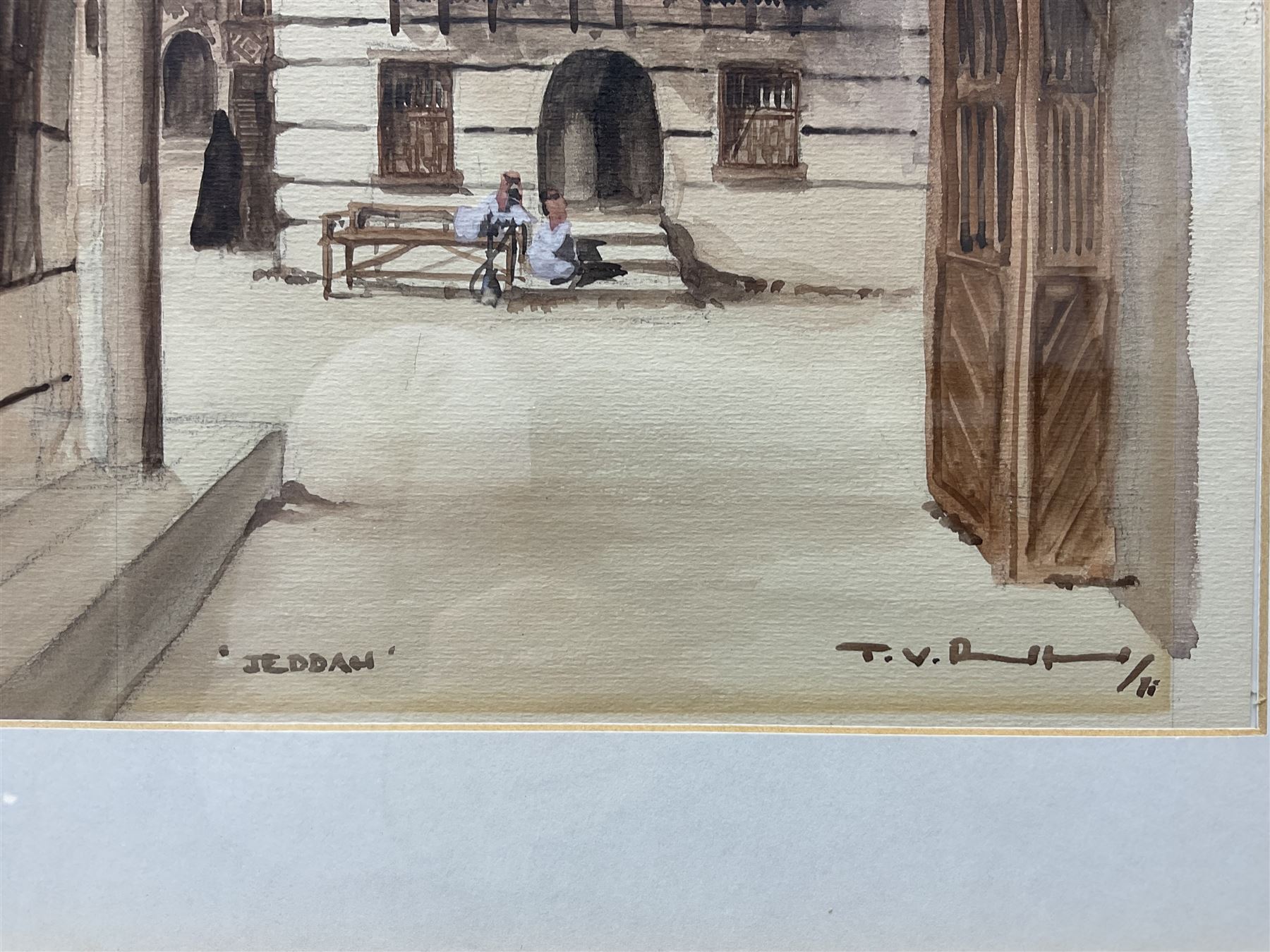 T V Radford (British 20th century): 'Jeddah' - Saudi Arabia - Image 3 of 6