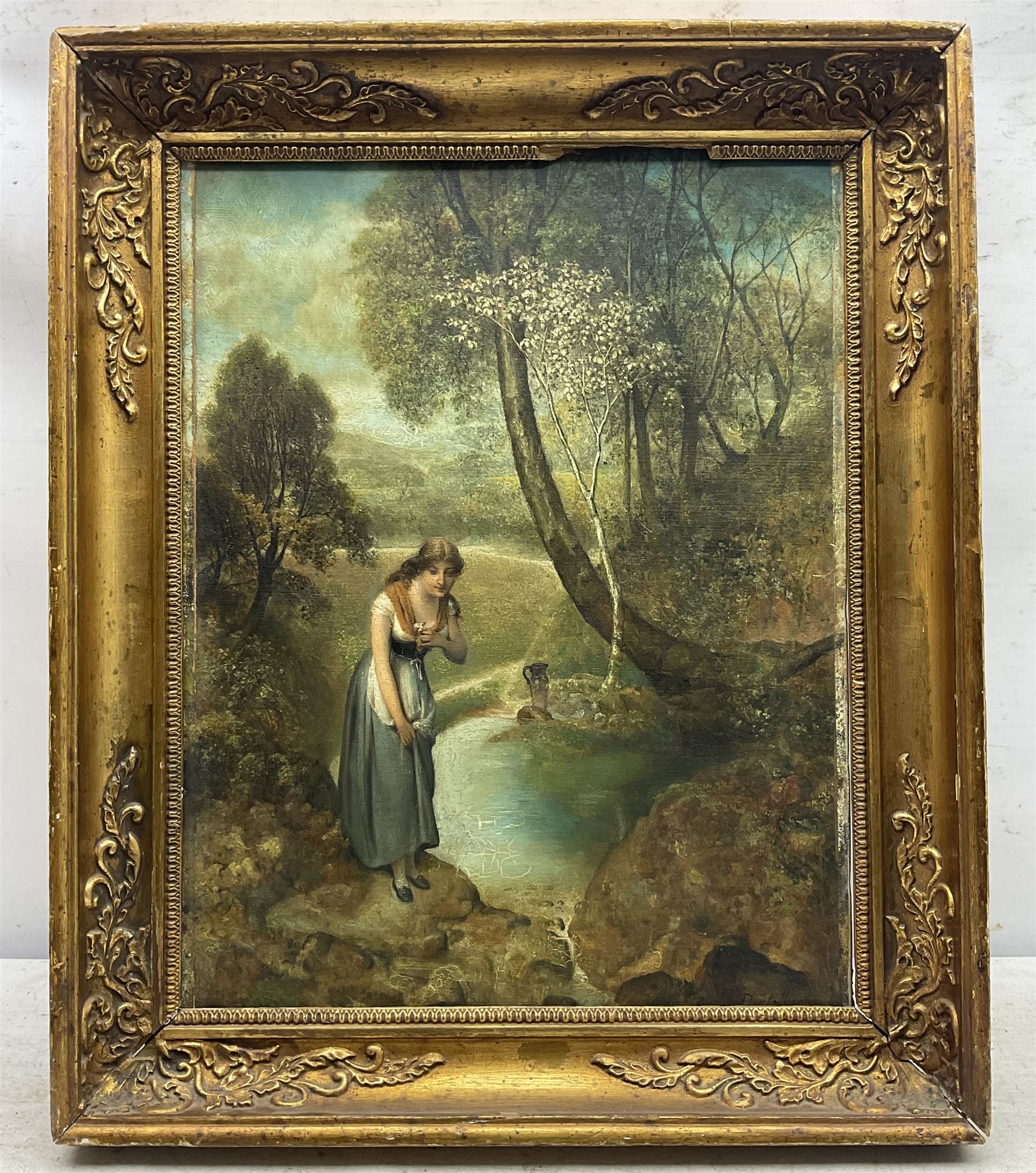 Victor Boutellier (French 19th Century): Young Lady by a Forest Pool - Image 2 of 4