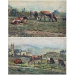 GWR (British Early 20th century): Cattle Grazing in a Town-side Pasture