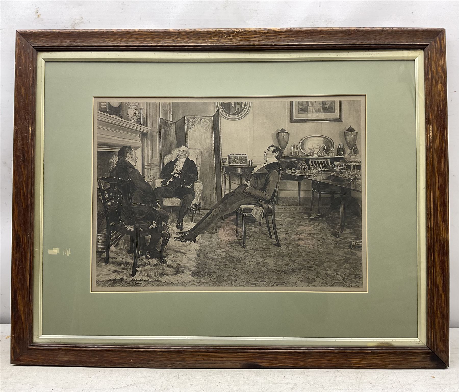 After Walter Dendy Sadler (British 1854-1923): Gentlemen Discussing Business - Image 2 of 3