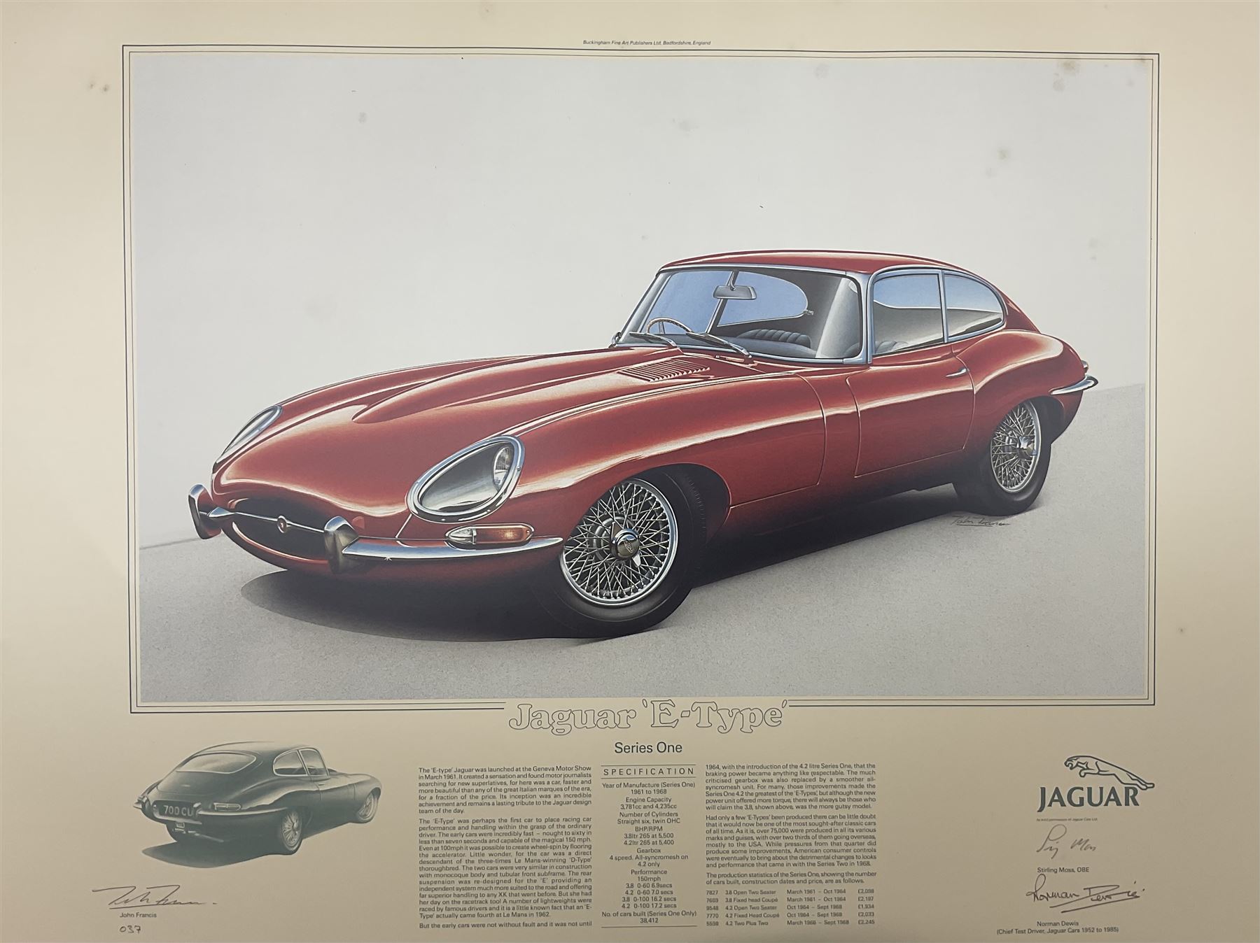 Three limited edition Jaguar prints with certificates - Image 3 of 5