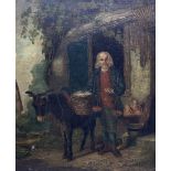 English Native School (19th Century): Old Man and his Donkey