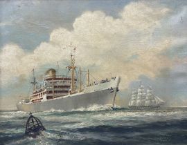 Harold Ing (British 1900-1973): Bencleugh Ship Heading Out