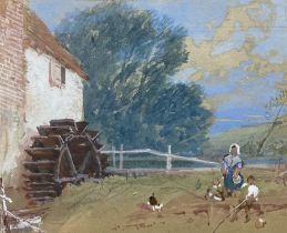 Myles Birket Foster RWS (British 1825-1899): 'The Watermill'