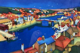 Ian Fryers (British 1946-): Whitby from Khyber Pass