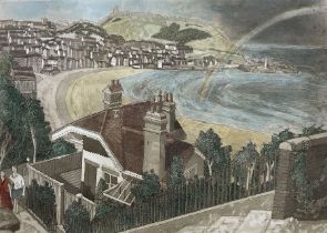 Michael Atkin (Scarborough 1952-): ‘Paul and Amanda Leave Town’ - Scarborough from the Spa Chalet