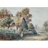 Sidney Valentine Gardner (Staithes Group 1869-1957): 'Magpie Cottage Welford on Avon'