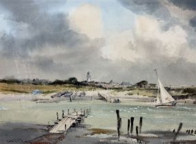 Leslie L Hardey Moore (British 1913-1976): 'Southwold from the River'