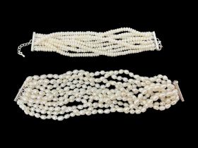 Two fresh water pearl bracelets