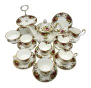 Royal Albert Country Roses pattern tea service for six