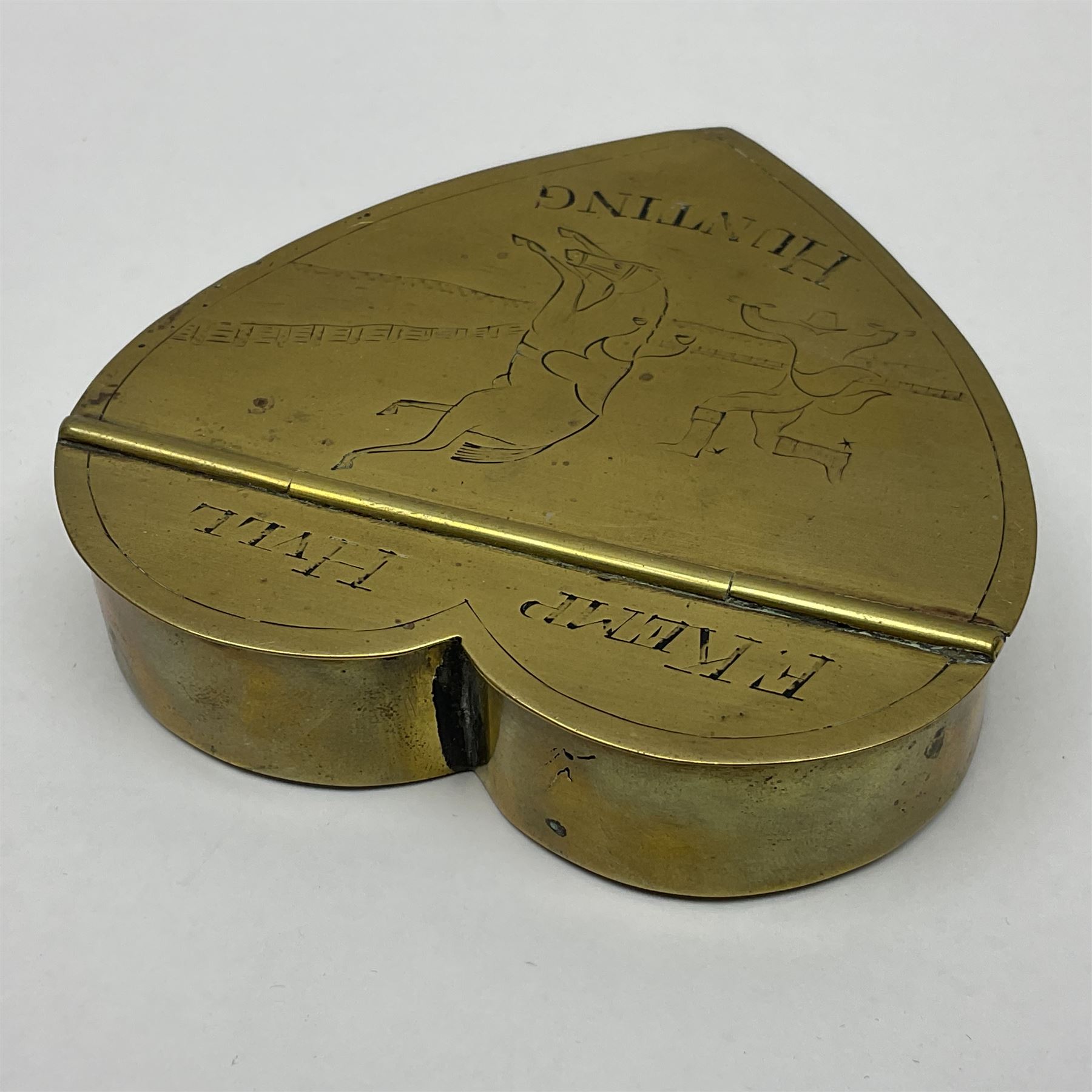 19th century brass tobacco box - Image 3 of 5