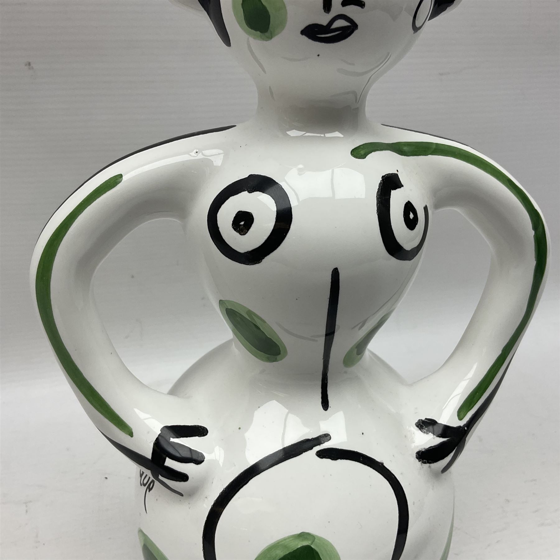 Cesar Manrique (Spanish 1919-1992): 'Naked Woman' pottery vase - Image 4 of 9