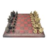 Alice in Wonderland themed chess set