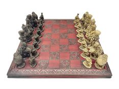 Alice in Wonderland themed chess set