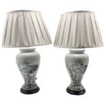 Pair of Chinese porcelain table lamps