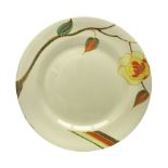 Clarice Cliff for Newport Pottery plate in Yellow Rose pattern