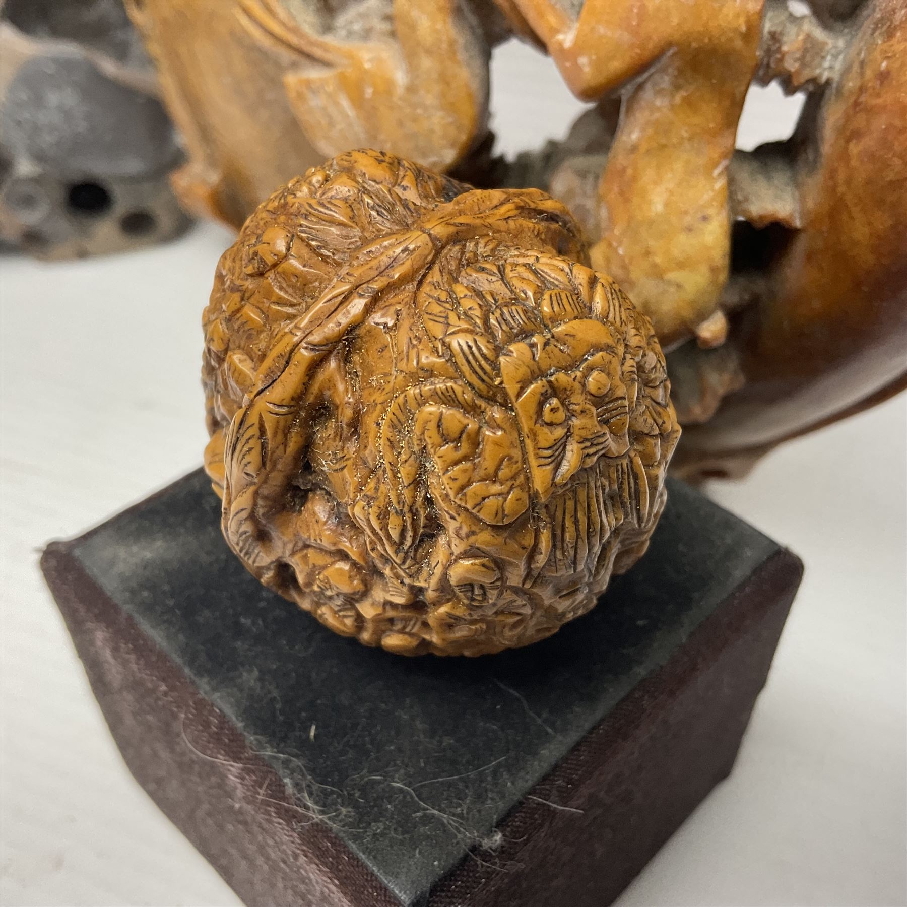 Carved soapstone puzzle ball - Image 5 of 12