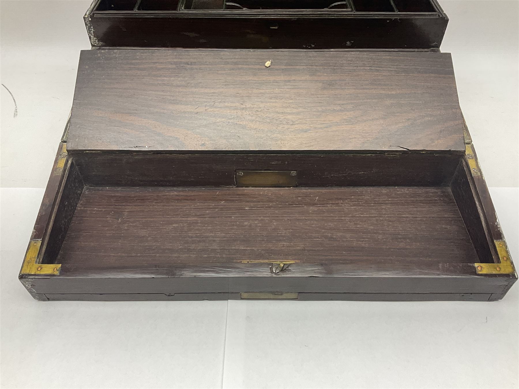 19th century mahogany writing slope - Image 8 of 11