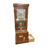 Early 20th Century Time Recorders Leeds Ltd mahogany cased clocking in machine