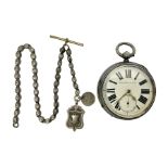 Victorian silver open face fusee lever pocket watch by D A Olswang