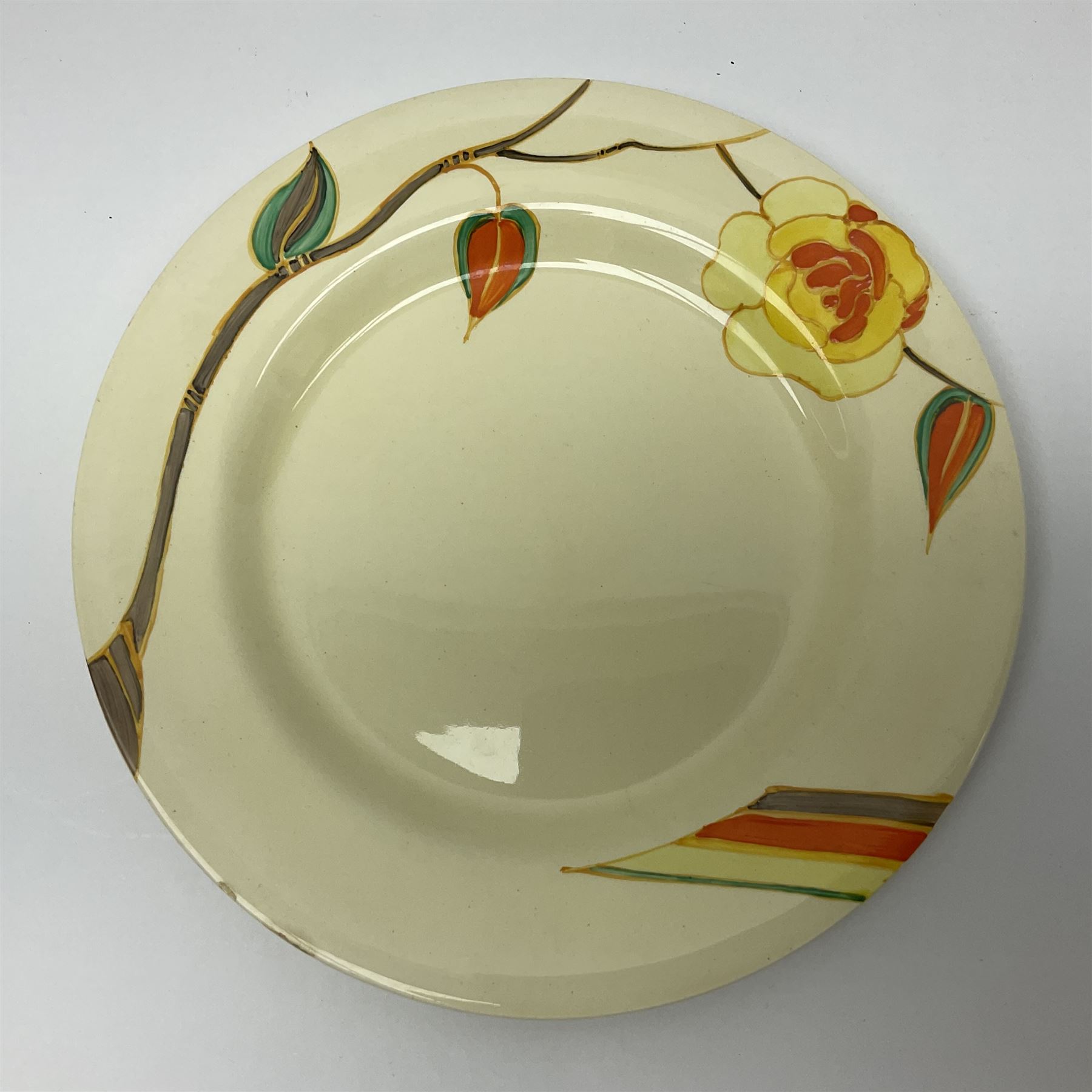 Clarice Cliff for Newport Pottery plate in Yellow Rose pattern - Image 2 of 9
