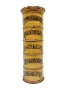 19th century treen five tier spice tower