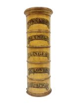 19th century treen five tier spice tower