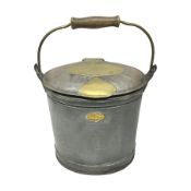Late 19th/early 20th century steel and brass dairy pail or can