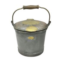 Late 19th/early 20th century steel and brass dairy pail or can