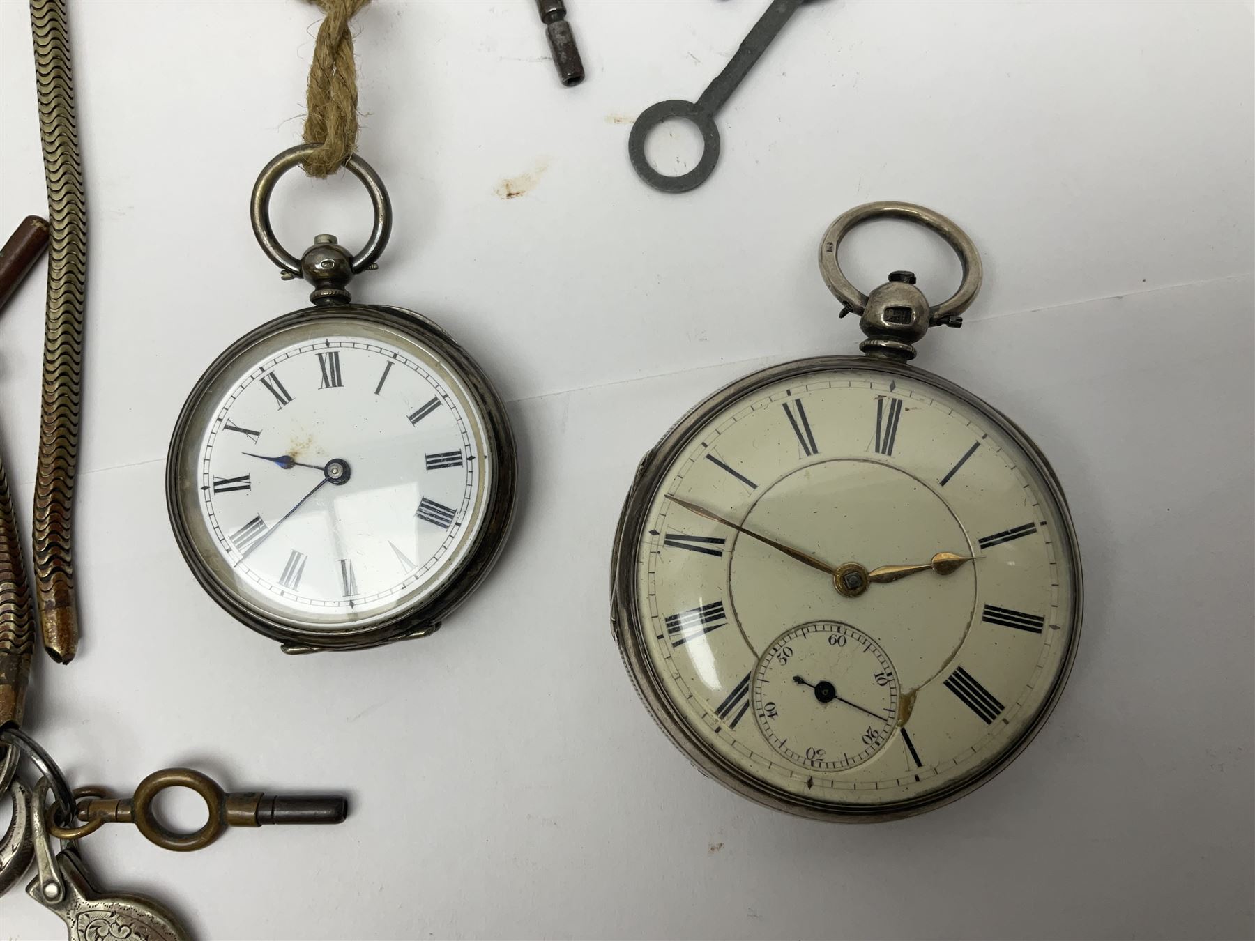 Three Victorian silver lever open face pocket watches including - Image 12 of 14