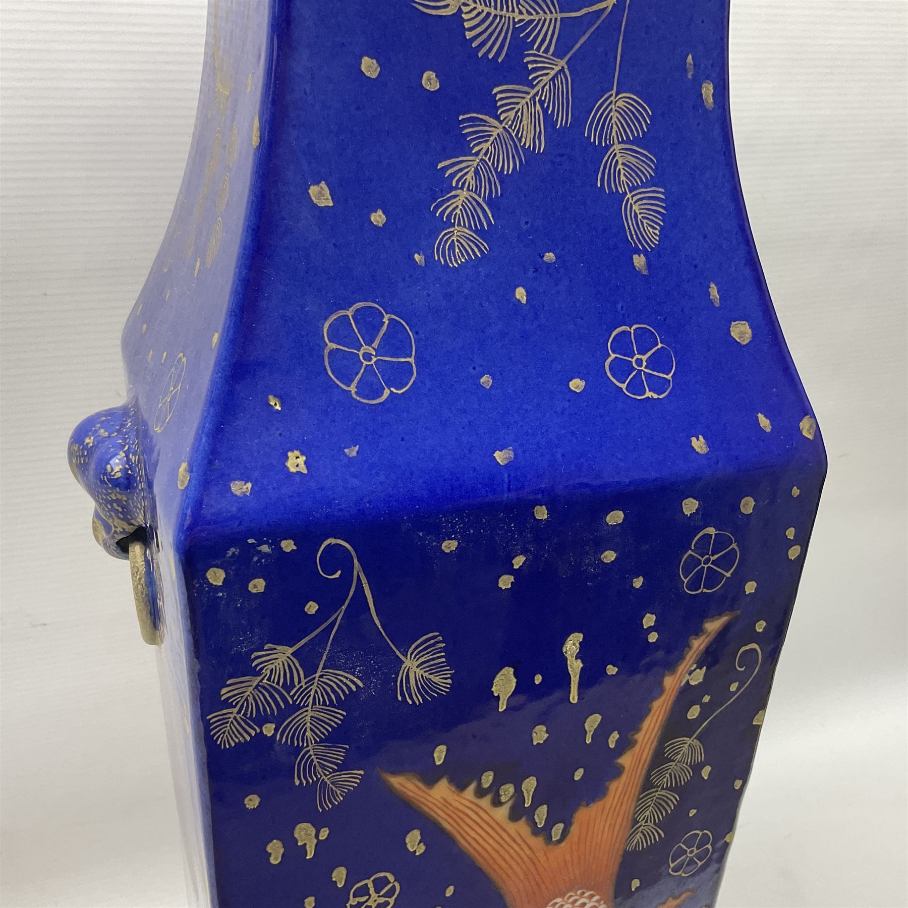 19th/ early 20th century Chinese powder blue vase - Image 4 of 12