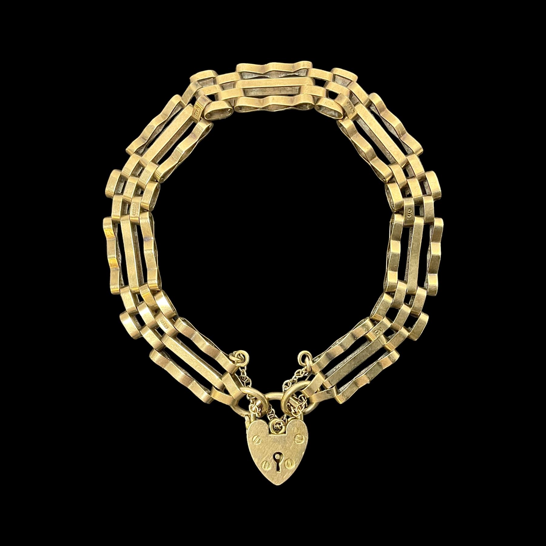 9ct gold gate bracelet